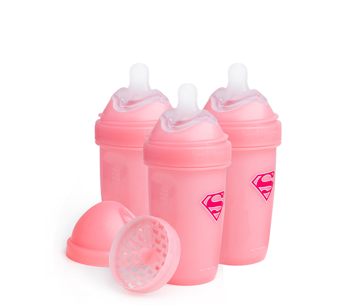 3-pack Baby Bottles 240 ml - Supergirl