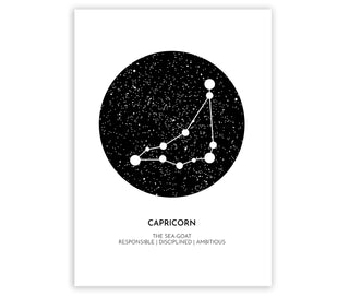 Zodiac sky birth poster 50x70 cm