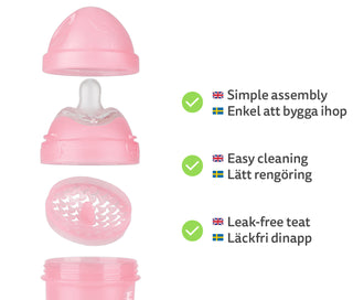 Double Anti-Colic Baby Bottle LT 340 ml/12 floz Pink